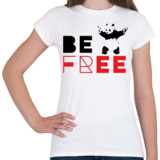PRINTFASHION Be free - Banksy panda - Női póló - Fehér női póló