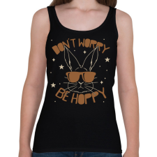 PRINTFASHION Be hoppy - Női atléta - Fekete női trikó