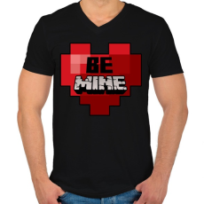 PRINTFASHION Be Mine - Férfi V-nyakú póló - Fekete