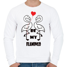 PRINTFASHION Be my flamingoo - Férfi pulóver - Fehér