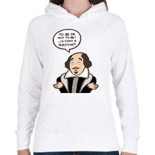 PRINTFASHION Be or not to be - Női kapucnis pulóver - Fehér női pulóver, kardigán