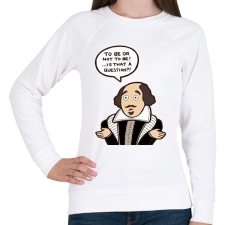 PRINTFASHION Be or not to be - Női pulóver - Fehér női pulóver, kardigán