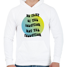 PRINTFASHION Be part of the solution - Férfi kapucnis pulóver - Fehér