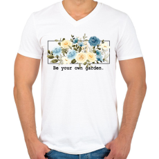 PRINTFASHION Be you own garden - Férfi V-nyakú póló - Fehér