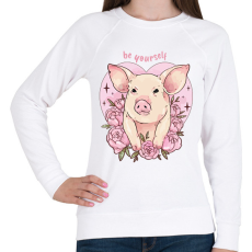 PRINTFASHION Be yourself pig - Női pulóver - Fehér