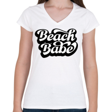 PRINTFASHION Beach Babe - Női V-nyakú póló - Fehér