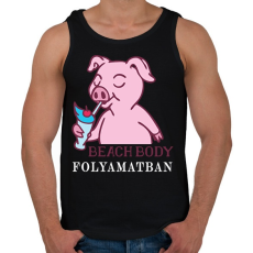 PRINTFASHION Beach Body Folyamatban - Férfi atléta - Fekete