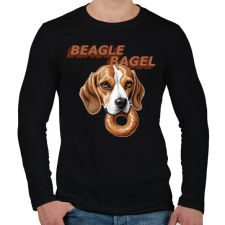 PRINTFASHION beagle bagel - Férfi hosszú ujjú póló - Fekete férfi póló