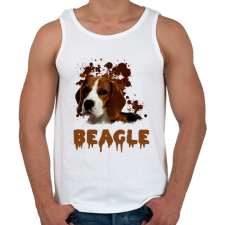PRINTFASHION Beagle - Férfi atléta - Fehér atléta, trikó