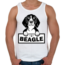 PRINTFASHION Beagle - Férfi atléta - Fehér atléta, trikó