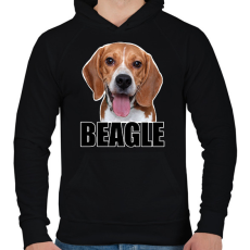 PRINTFASHION beagle - Férfi kapucnis pulóver - Fekete