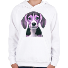 PRINTFASHION beagle - Gyerek kapucnis pulóver - Fehér gyerek pulóver, kardigán