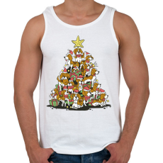 PRINTFASHION Beagle karácsonyfa - Férfi atléta - Fehér