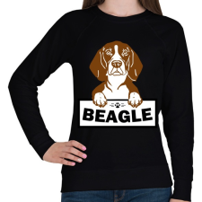 PRINTFASHION Beagle kutya  - Női pulóver - Fekete női pulóver, kardigán