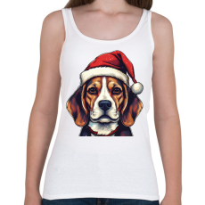 PRINTFASHION Beagle mikulás sapkában - Női atléta - Fehér