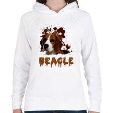 PRINTFASHION Beagle - Női kapucnis pulóver - Fehér