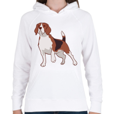 PRINTFASHION Beagle - Női kapucnis pulóver - Fehér
