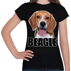 PRINTFASHION beagle - Női póló - Fekete