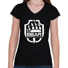 PRINTFASHION BEAR - Escape from Tarkov - Női V-nyakú póló - Fekete női póló