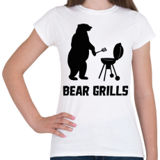 PRINTFASHION Bear Grills - Női póló - Fehér