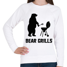 PRINTFASHION Bear Grills - Női pulóver - Fehér női pulóver, kardigán