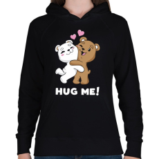 PRINTFASHION Bear Hug - Női kapucnis pulóver - Fekete