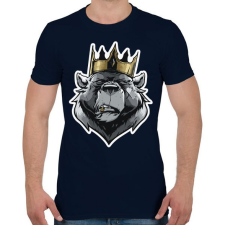 PRINTFASHION Bear King - Férfi póló - Sötétkék férfi póló