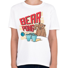 PRINTFASHION Bear pong - Gyerek póló - Fehér