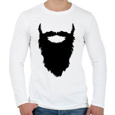 PRINTFASHION Beard - Férfi hosszú ujjú póló - Fehér