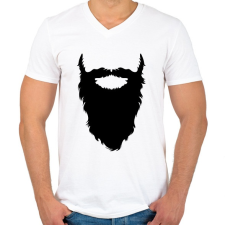 PRINTFASHION Beard - Férfi V-nyakú póló - Fehér férfi póló