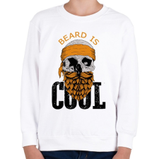 PRINTFASHION Beard is cool  - Gyerek pulóver - Fehér gyerek pulóver, kardigán