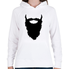 PRINTFASHION Beard - Női kapucnis pulóver - Fehér