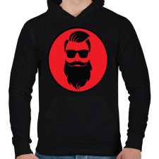 PRINTFASHION beard red - Férfi kapucnis pulóver - Fekete férfi pulóver, kardigán