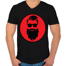 PRINTFASHION beard red - Férfi V-nyakú póló - Fekete férfi póló