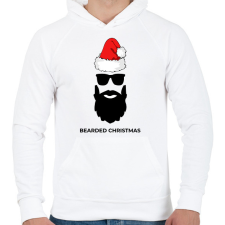PRINTFASHION BEARDED CHRISTMAS - Férfi kapucnis pulóver - Fehér férfi pulóver, kardigán