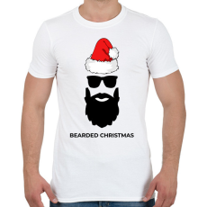 PRINTFASHION BEARDED CHRISTMAS - Férfi póló - Fehér