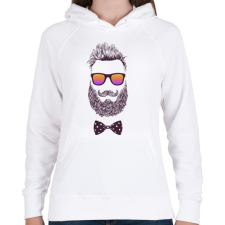 PRINTFASHION Bearded Man - Női kapucnis pulóver - Fehér női pulóver, kardigán