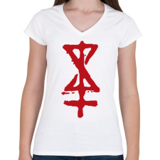 PRINTFASHION Beast Design Logo - Női V-nyakú póló - Fehér női póló