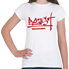 PRINTFASHION Beast Design Text Logo - Női póló - Fehér