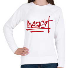 PRINTFASHION Beast Design Text Logo - Női pulóver - Fehér