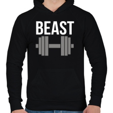 PRINTFASHION BEAST - Férfi kapucnis pulóver - Fekete