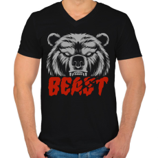 PRINTFASHION Beast - Férfi V-nyakú póló - Fekete