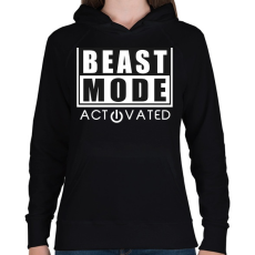 PRINTFASHION BEAST MODE - Női kapucnis pulóver - Fekete