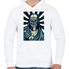 PRINTFASHION BeastDesign - Férfi kapucnis pulóver - Fehér férfi pulóver, kardigán