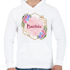 PRINTFASHION Beatrix - Férfi kapucnis pulóver - Fehér férfi pulóver, kardigán