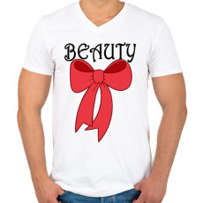 PRINTFASHION Beauty - Férfi V-nyakú póló - Fehér
