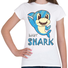 PRINTFASHION Bébi cápa - baby shark - Női póló - Fehér női póló
