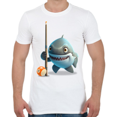PRINTFASHION Bébi cápa biliárdozik - Férfi póló - Fehér