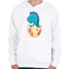 PRINTFASHION Bébi dínó - Gyerek kapucnis pulóver - Fehér gyerek pulóver, kardigán