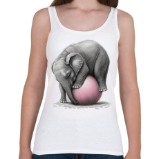 PRINTFASHION Bébi elefánt egy pink labdával - Női atléta - Fehér